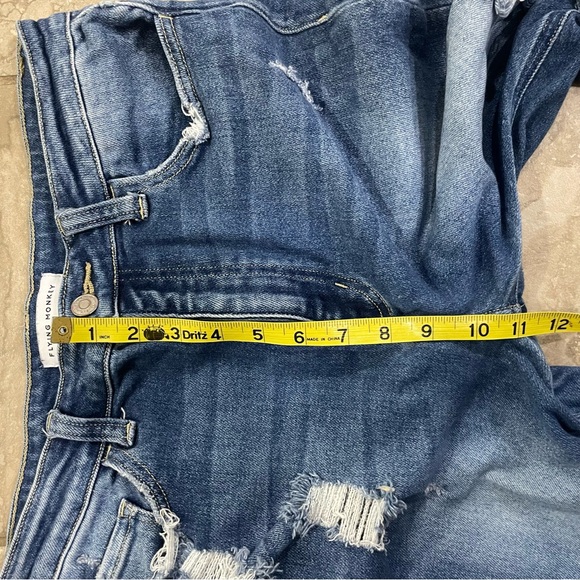 Flying Monkey Super High Rise Detailed Raw Hem Flare Jeans sz 30 - Picture 13 of 15